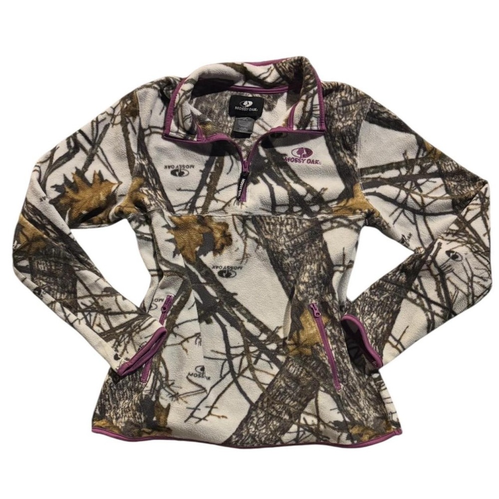 Mossy Oak Camo Fleece with Purple Trim